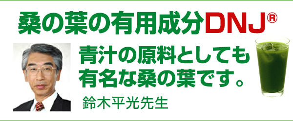 桑の葉の有用成分DNJ® 青汁の原料としても有名な桑の葉です。 鈴木平光先生