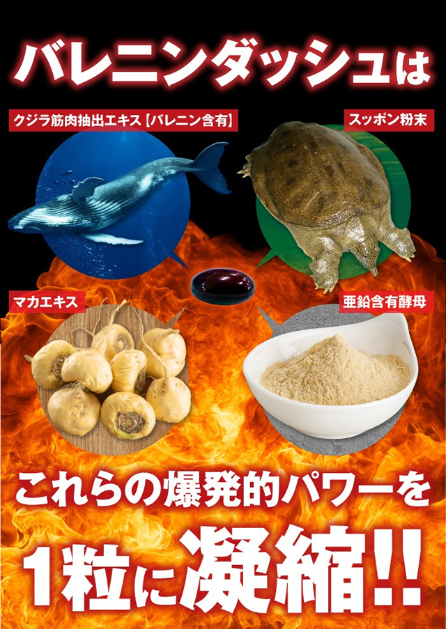 バレニンダッシュはこれらの爆発的なパワーを1粒に凝縮
