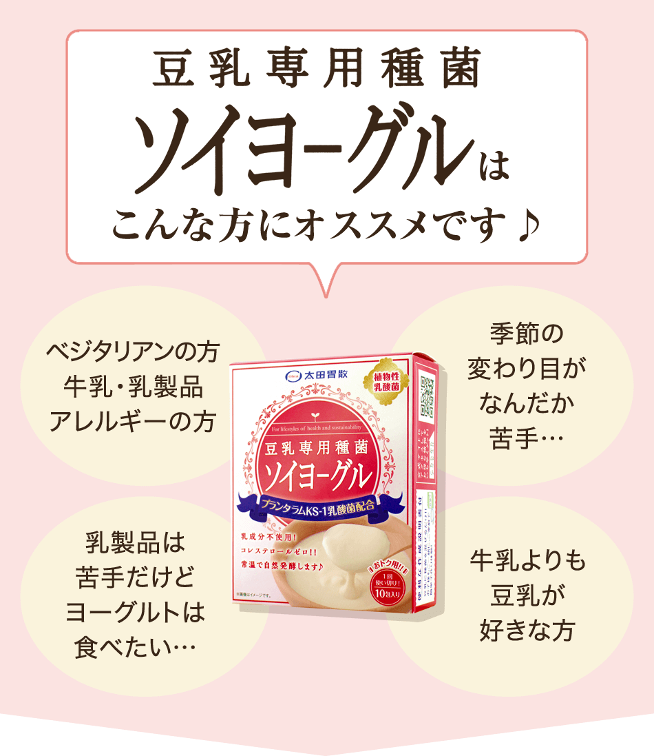 豆乳専用種菌 ソイヨーグル®　はこんな方にオススメです♪