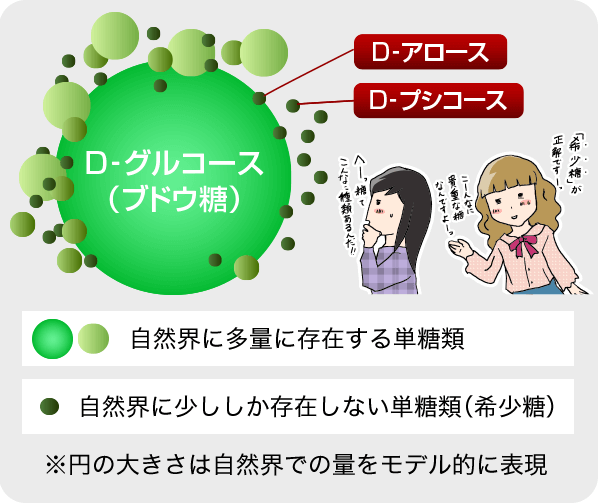 自然界に多量に存在する単糖類 自然界に少ししか存在しない単糖類（希少糖）