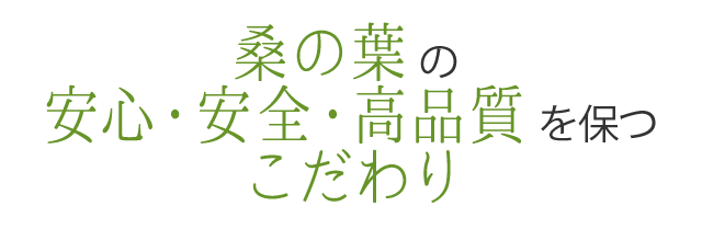 桑の葉の安心・安全・高品質を保つ3つのこだわり